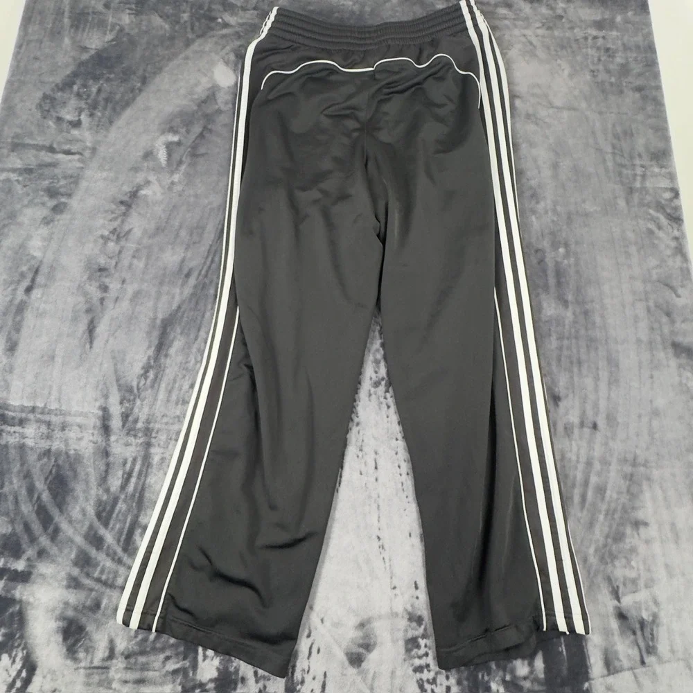 Adidas Track Pants Mens Medium Black White Stripe Athletic Activewear 2505